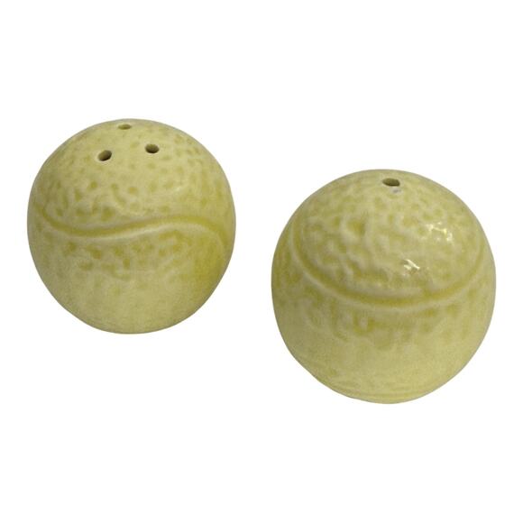 Vintage Ceramic Yellow Tennis Balls Salt and Pepper Shaker Set - Picture 7 of 7